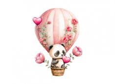 Sticker decorativ Panda in balon, Roz, 75 cm, 3514ST foto