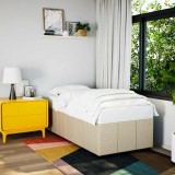 vidaXL Cadru de pat fără saltea, crem, 100x200 cm, textil 3284816