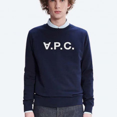 A.P.C. hanorac de bumbac Sweat Vpc bărbați, culoarea bleumarin, cu imprimeu COECQ.H27378-DARKNAVY