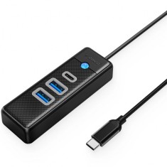 Hub USB-C Orico PWC2U-C3, 2 x USB-A 3.0 - 1 x USB-C, Negru