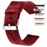 Curea material textil, compatibila Apple Watch 9|8|7|6|5|4|3|2|1 Series, 41mm|40mm|38mm, telescoape QR, Mahon Red