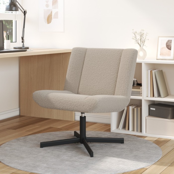 vidaXL Scaun accent Gri deschis Material din poliester Standard Pivotant