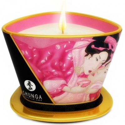 SHUNGA - MINI CARESS BY CANDELIGHT APHRODISIAC ROSES MASSAGE CANDLE 170 ML foto