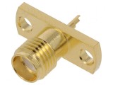 Conector SMA soclu mamă drept pentru lipire pe panou