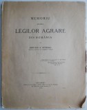 Memoriu Legi Agrare Romania - Dimitrie A. Sturdza - Carte Agronomie