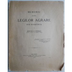 Memoriu asupra legilor agrare din Romania &ndash; Dimitrie A. Sturdza