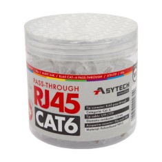 Mufa RJ-45 UTP Cat.6 EZ Passthrough, 50&micro; (100 buc) RJ45-CAT6-EZ-50U-JAR