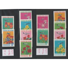 Gabon 1971 Mi 425/30 + 430 A/F - Flora, flori