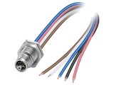 Conector M12 tată drept, IP65, 5 pini
