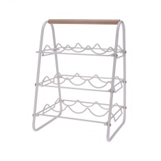 Suport 9 sticle vin, Metal, Alb, 33 x 29 x 46 cm