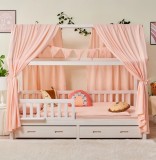 Set decorativ muselin bumbac organic 125x350cm Roz deschis Alavya Home
