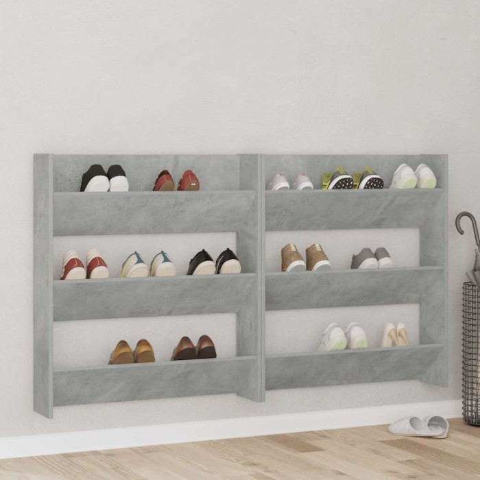 vidaXL Pantofar de perete, gri beton, 80x18x90 cm, PAL