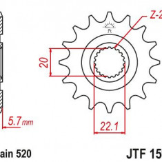 Pinion fata 12 dinti pas lant 520 – Gas Gas EC 250 - 300 - 450 F (14-16) - Yamaha YZ 125 (05-18) - WR 250 (01-18) - WR 250 R (08-15)