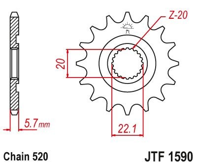 Pinion fata 12 dinti pas lant 520 &amp;ndash; Gas Gas EC 250 - 300 - 450 F (14-16) - Yamaha YZ 125 (05-18) - WR 250 (01-18) - WR 250 R (08-15) foto