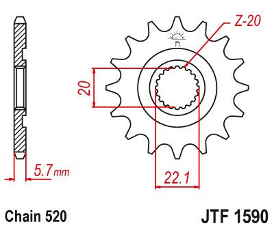 Pinion fata 12 dinti pas lant 520 &ndash; Gas Gas EC 250 - 300 - 450 F (14-16) - Yamaha YZ 125 (05-18) - WR 250 (01-18) - WR 250 R (08-15)