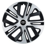 Set 4 Capace Roti, model 15 Inchi (R15) Raven Gri-Negru, Compatibile Cu Toyota