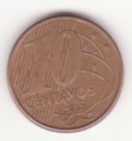 Brazilia 10 centavos 2013 - Pedro I, America Centrala si de Sud