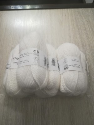 9 Bobine Fire Alpaca Premium Marca Pingouin Alb Optic foto