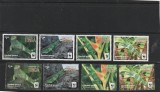 Tonga 2016 - Fauna , WWF , Iguana , serie 8 valori , cu bordura alba si fara bordura , dantelate , MNH , Mi.2098-2105, Nestampilat