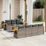vidaXL Set canapele de grădină cu perne, 8 piese, gri, poliratan