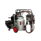 Aparat de muls vaci Melasty galvanizat, motor pe benzina, 2 posturi si bidon aluminiu 40 L