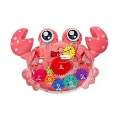 Jucarie interactiva pentru copii, Model crab, Plastic, cu lumini, 2 ani+, roz