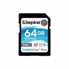 Card SD Kingston Canvas Go Plus 64GB Clasa 10 UHS-I U3 V30 170Mbs foto