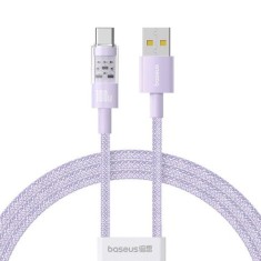 CABLU alimentare si date Baseus Gem, Fast Charging Data Cable pt. smartphone, USB la USB Type-C 100W, 2m, mov &quot;P10373002511-01&quot; (timbru verde 0.08 lei