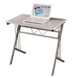 Birou SL B120, cadru metalic, blat MDF, robust, 80x51x72 cm, alb