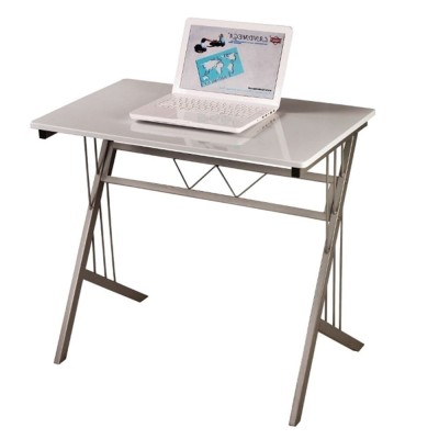 Birou SL B120, cadru metalic, blat MDF, robust, 80x51x72 cm, alb foto