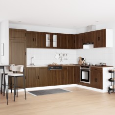 vidaXL Dulap baza Porto cu chiuveta, stejar maro, 80x46x84,5 cm lemn foto