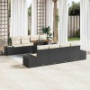 VidaXL Set de masă pentru grădină 9 pcs Negru și Crem 100 x 55 x 73 cm 3349935