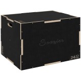 SPORTNOW Cutie de Sărituri Plyometrică 3-in-1, Cutie din Lemn Antiderapantă pentru Exerciții, 61x51x41 cm, Negru | Aosom Romania