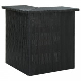 VidaXL Masă de bar colțar, negru, 100 x 50 x 105 cm, poliratan