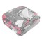 Patura Catifelata Gri cu Modele Roz Albe 200x150cm