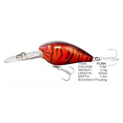 Vobler FL FL504 Floating 40mm 5.5g Depth 1.5m Colour 119 foto