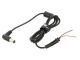 Cablu DC 7,4/5,0 cu mufă &icirc;n unghi negru, 1,2m, 3x0,5mm&sup2;
