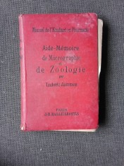 AIDE-MEMOIRE DE MICROGRAPHIE ET DE ZOOLOGIE POUR LA PREPARATIONS DU DEUXIEME EXAMEN - LUDOVIC JAMMES (CARTE IN LIMBA FRANCEZA)
