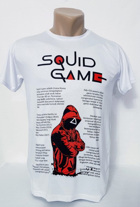 Tricou barbați alb squid game - XL