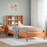 Gossi pat biblioteca fara saltea maro ceruit 75x190 cm lemn masiv pin