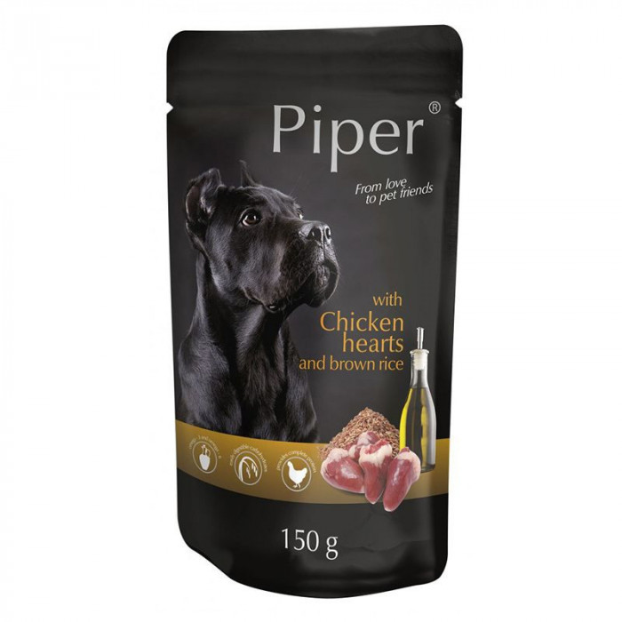 Piper Adult hrană la plic cu inimă de pui și orez brun 150 g