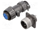 Conector circular soclu mufă DS1110-08 tată mamă PIN 2 5A CONNFLY