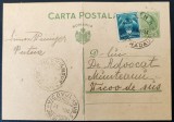 ROMANIA 1934 - Intreg Postal 3 lei verde Carol II + 50 bani Timbrul Aviatiei - circulat Putna - Vicovul de Sus (Bucovina) - destinatar avocat MUNTEANU