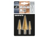 Set burghie graduale conice GRAPHITE &Oslash;4-32mm, 3 buc, cod 54T300