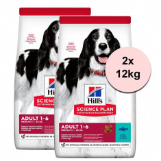 Hill&amp;amp;#039;s Science Plan Canine Adult Medium Tuna &amp;amp;amp; Rice 2 x 12 kg foto