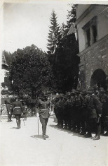 D644 Fotografie garda militari Castel Peles anii 1930 poza veche foto