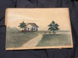 arta / tablou - Pictura peisaj dimensiuni mici semnat Gigi anul 1914