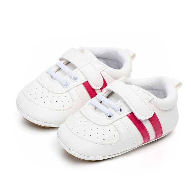 Adidasi bebelusi cu dungi roz ciclamen (Marime Disponibila: 9-12 luni  (Marimea | Okazii.ro
