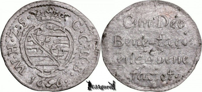 1656, 1 Dreier &bdquo;Spruchdreier‟ - Wilhelm al IV-lea - Ducatul de Saxa-Weimar