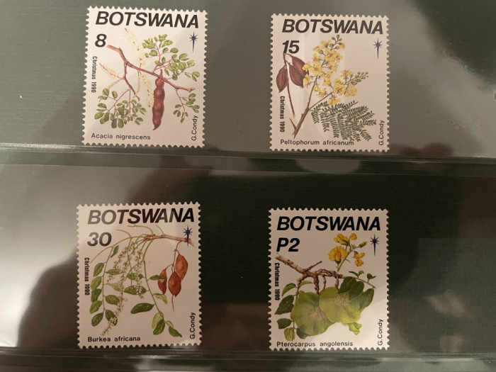 botswana - serie timbre flori nestampilata MNH